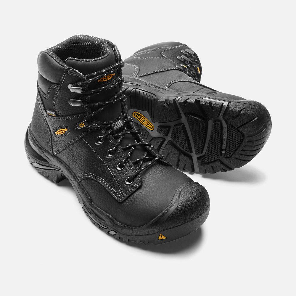 Botte de Travail Keen Homme Noir | Mt Vernon 6\" (Steel Toe) | QSEAD-2593